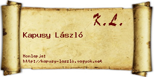 Kapusy László névjegykártya