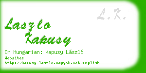 laszlo kapusy business card